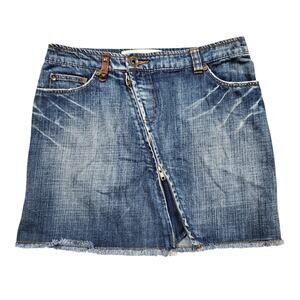 Y2k Euro Denim Mini Skirt Stefanel Double Zip - Women's Size IT 42 (M)